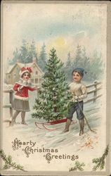 Hearty Christmas Greetings Postcard