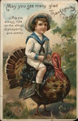 May You See Many Glad Thanksgiving Days Children Postcard Postcard