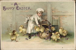 A Happy Easter With Chicks Postcard Postcard