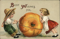 Best Wishes For A Good Thanksgiving Children Postcard Postcard