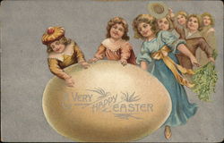 A Very Happy Easter With Children Postcard Postcard