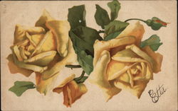 Yellow Roses Flowers Postcard Postcard