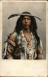 Portrait of a Brave Native Americana Postcard Postcard