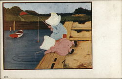 Sunbonnet Girls Fishing Sunbonnet Babies Postcard Postcard