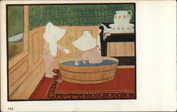 Babies Bathing Postcard Postcard