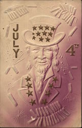 Uncle Sam on the Fourth of July 4th of July Postcard Postcard