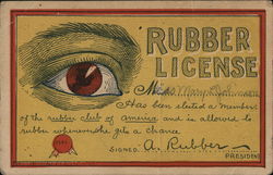 Rubber License Comic, Funny Postcard Postcard