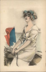 Woman in Boat Postcard