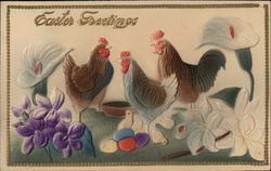 Easter Greetings With Chicks Postcard Postcard