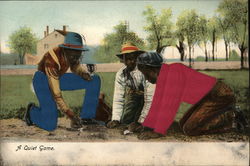 A Quiet Game Black Americana Postcard Postcard