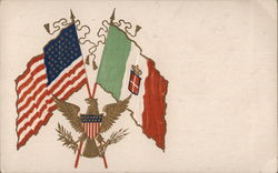 USA and Mexico flags Postcard