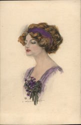 Woman in Purple Women Postcard Postcard