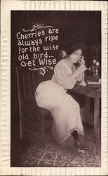 Woman on Telephone Postcard