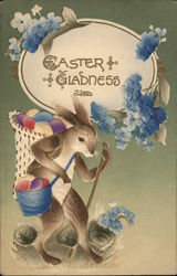 Easter Gladness With Bunnies Postcard Postcard