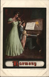 Harmony - Piano & Violin Pianos Postcard Postcard