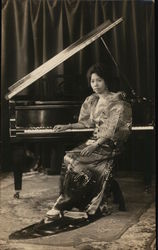 Philippine Woman Seated at a Piano Pianos Postcard Postcard Postcard