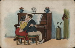 Couple At The Piano Postcard