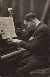 Man Playing Piano Postcard