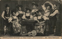 Oberbayrisch Gesangs - Group of performers Pianos Postcard Postcard