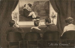 At The Cinema Theatre Postcard Postcard