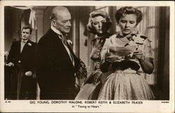 Gig Young, Dorothy Malone, Robert Keith & Elizabeth Fraser in "Young at Heart" Actors Postcard Postcard