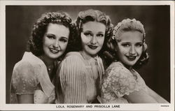 Lola, Rosemary and Priscilla Lane (The Lane Sisters) Celebrities Postcard Postcard