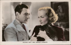 George Raft and Carole Lombard Actors Postcard Postcard