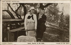 Charlie Chaplin - Scene, Charlie In The Park Actors Postcard Postcard