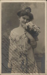 BIllie Burke Holding Flowers Postcard