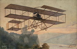 Man Flying an Airplane Postcard