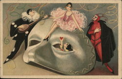 Actors on a mask Theatre Postcard Postcard