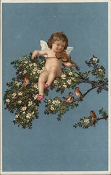 Cupid and violin Postcard