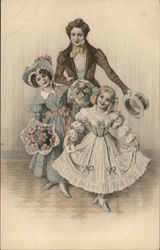 Children dance with their mother Postcard