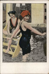 Bathing Ladies Swimsuits & Pinup Postcard Postcard