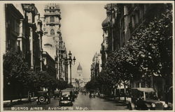 Avenida de Mayo Buenos Aires, Argentina Postcard Postcard