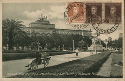 Monumento a SanMartin y Jefatura Politica Rosario, Argentina Postcard Postcard