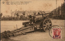 Ypres Station Place, German gun of 21 cm. Postcard