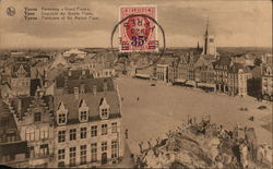 Ypres Panorama of the market place Postcard