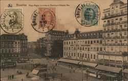 Rogier Plaza and entrance to Adolphe Max Boulevard Postcard