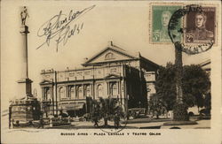 Plaza Lavalle y Teatro Colon Buenos Aires, Argentina Postcard Postcard Postcard