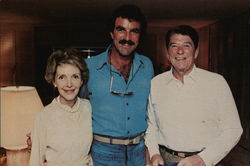 President and Nancy Reagan Visit with TV Star Tom Selleck Ronald Reagan Postcard Postcard Postcard