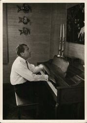 Richard Nixon at Piano, 1967 Postcard