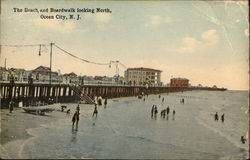 The Beach and Boardwalk looking North Postcard