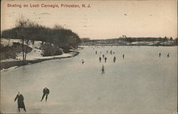 Skating on Loch Carnegie Princeton, NJ Postcard Postcard Postcard