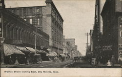 Walnut Street looking East Des Moines, IA Postcard Postcard Postcard