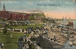 Water Front Burlington, IA Postcard Postcard Postcard