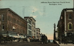 Jefferson Street East from Fourth Street Burlington, IA Postcard Postcard Postcard