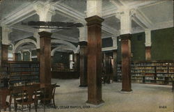 Interior of Public Library Postcard