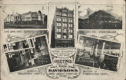 Greetings from Iowa State Fair & Davidson's, Iowa's Largest Furniture Store Des Moines, IA Postcard Postcard Postcard