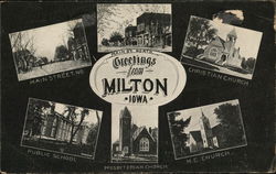 Greetings from Milton, Iowa Postcard Postcard Postcard